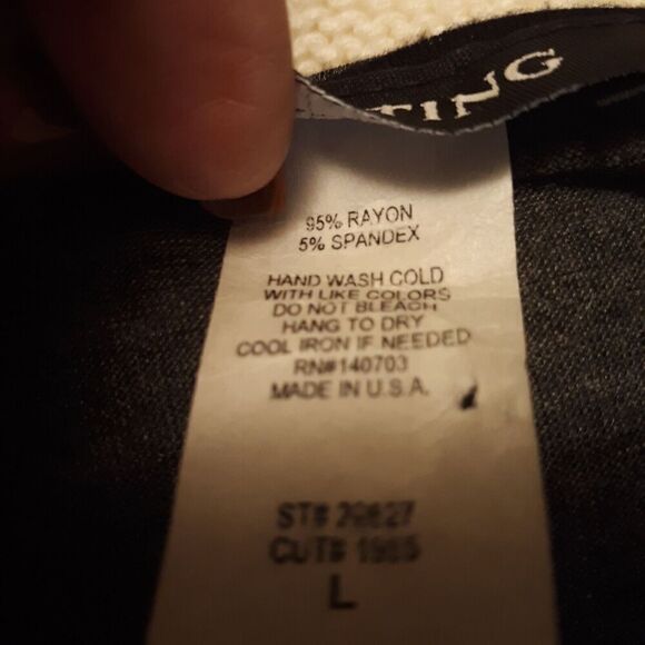 Jeweled Neckline Tunic Top Women's Large Made in USA Gray Castings - Picture 4 of 6